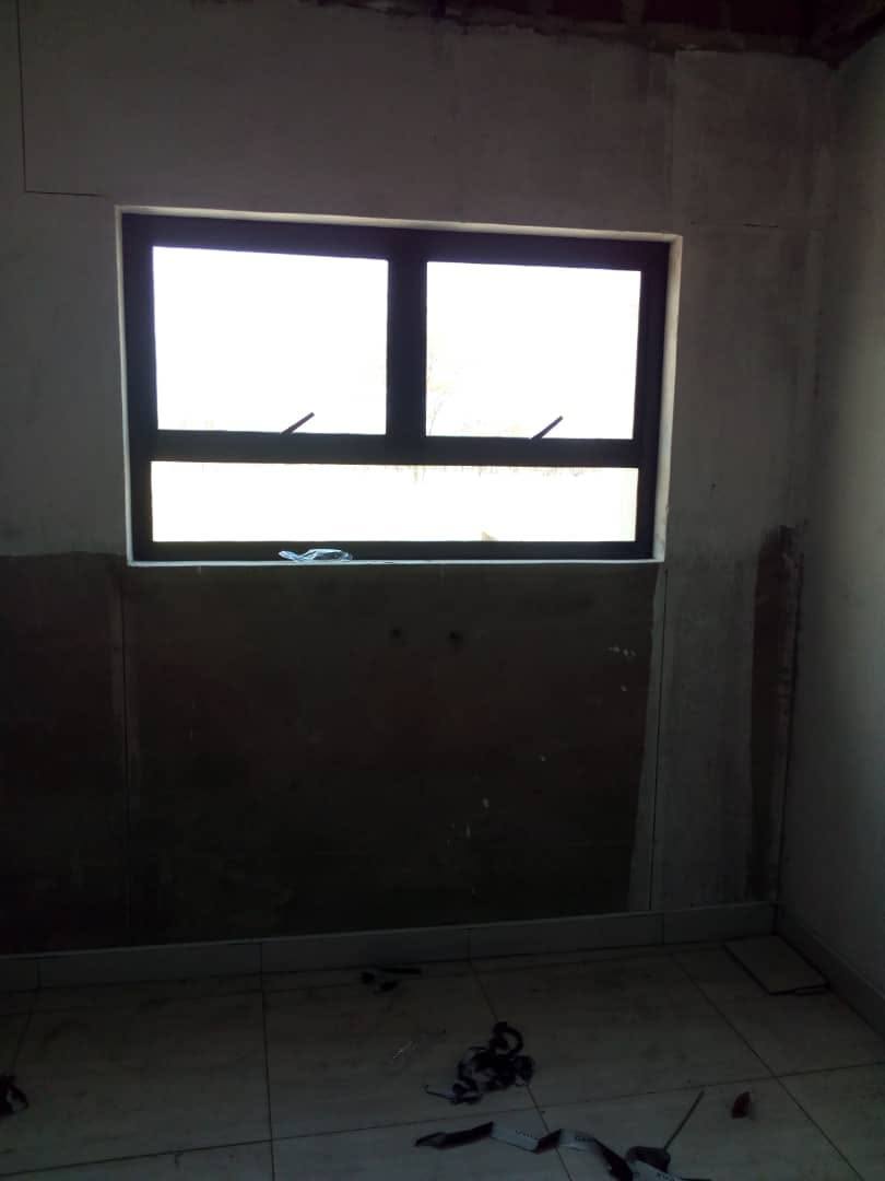 Aluminium window fitted, interior view